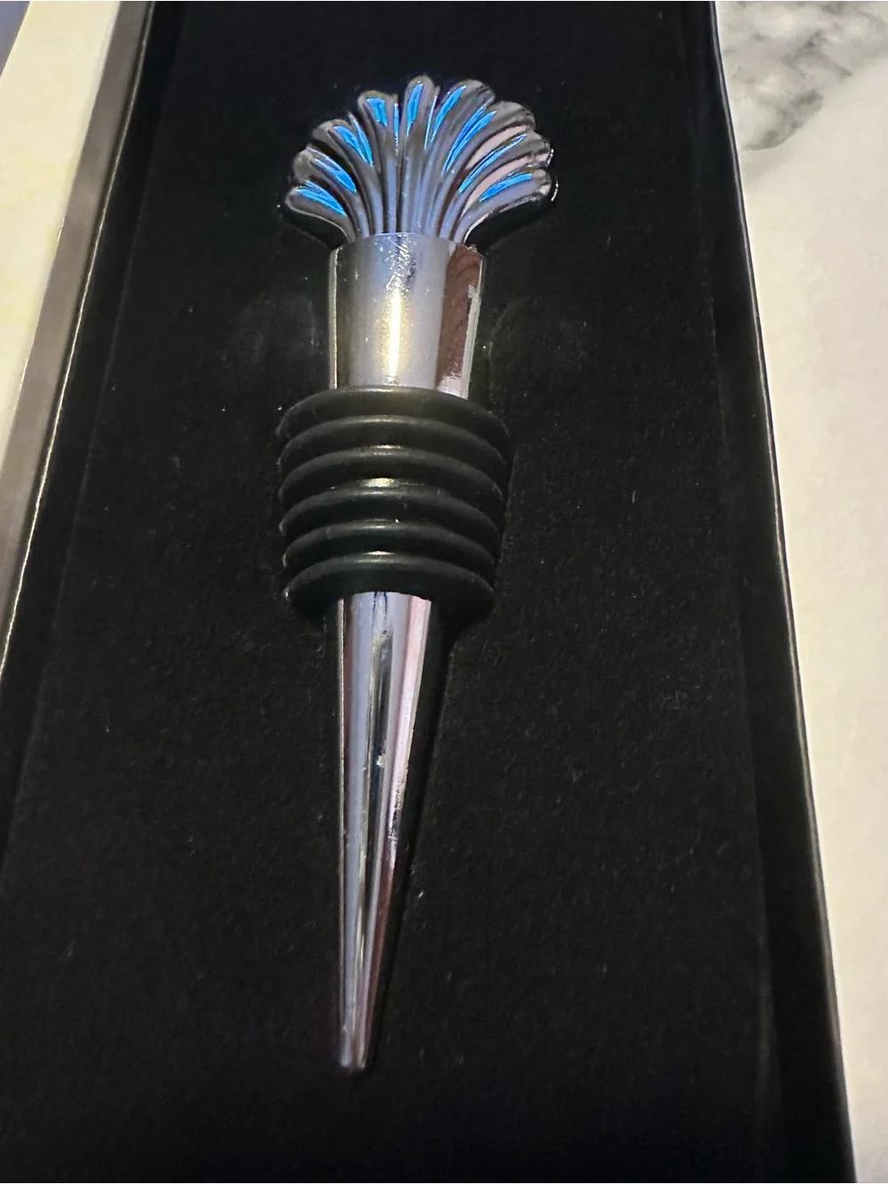 Kate Aspen Wine Cork Shell Bottle Stopper Silver Tone